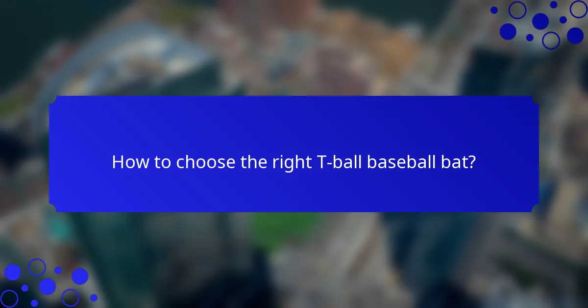 How to choose the right T-ball baseball bat?