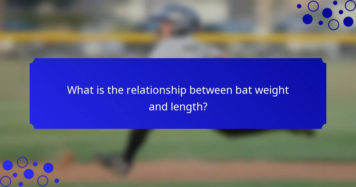 What is the relationship between bat weight and length?