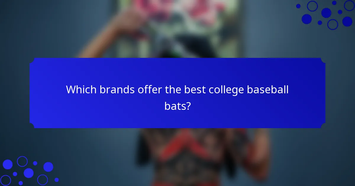 Which brands offer the best college baseball bats?