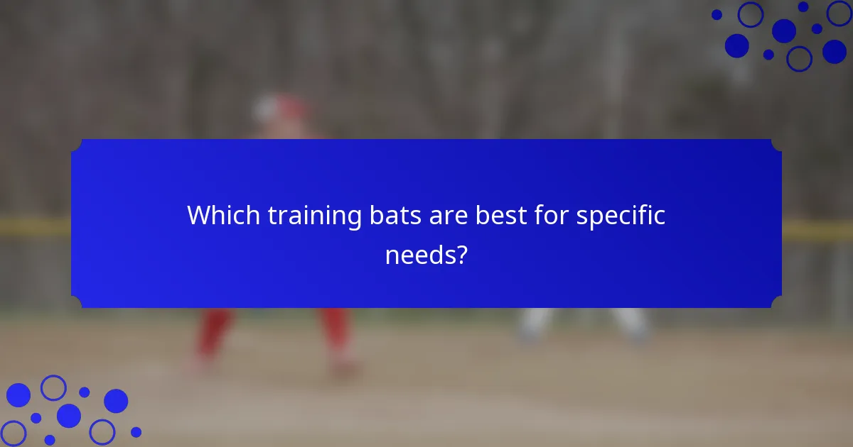 Which training bats are best for specific needs?